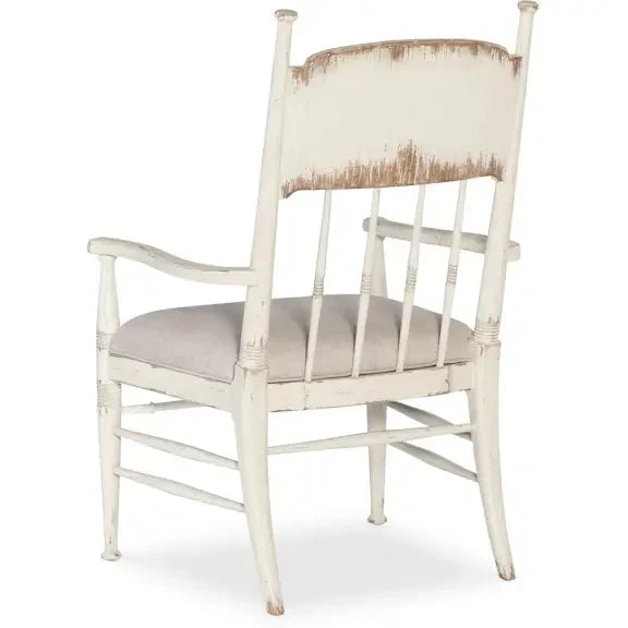 Americana Upholstered Seat Arm Chair - Worn White