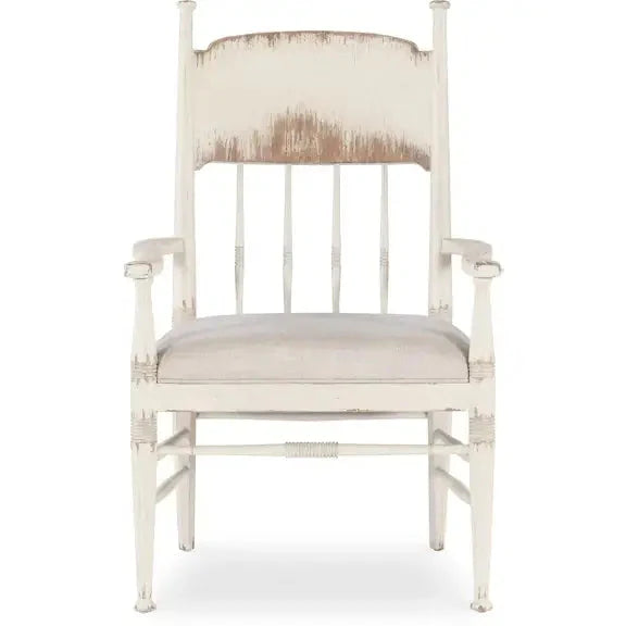 Americana Upholstered Seat Arm Chair - Worn White