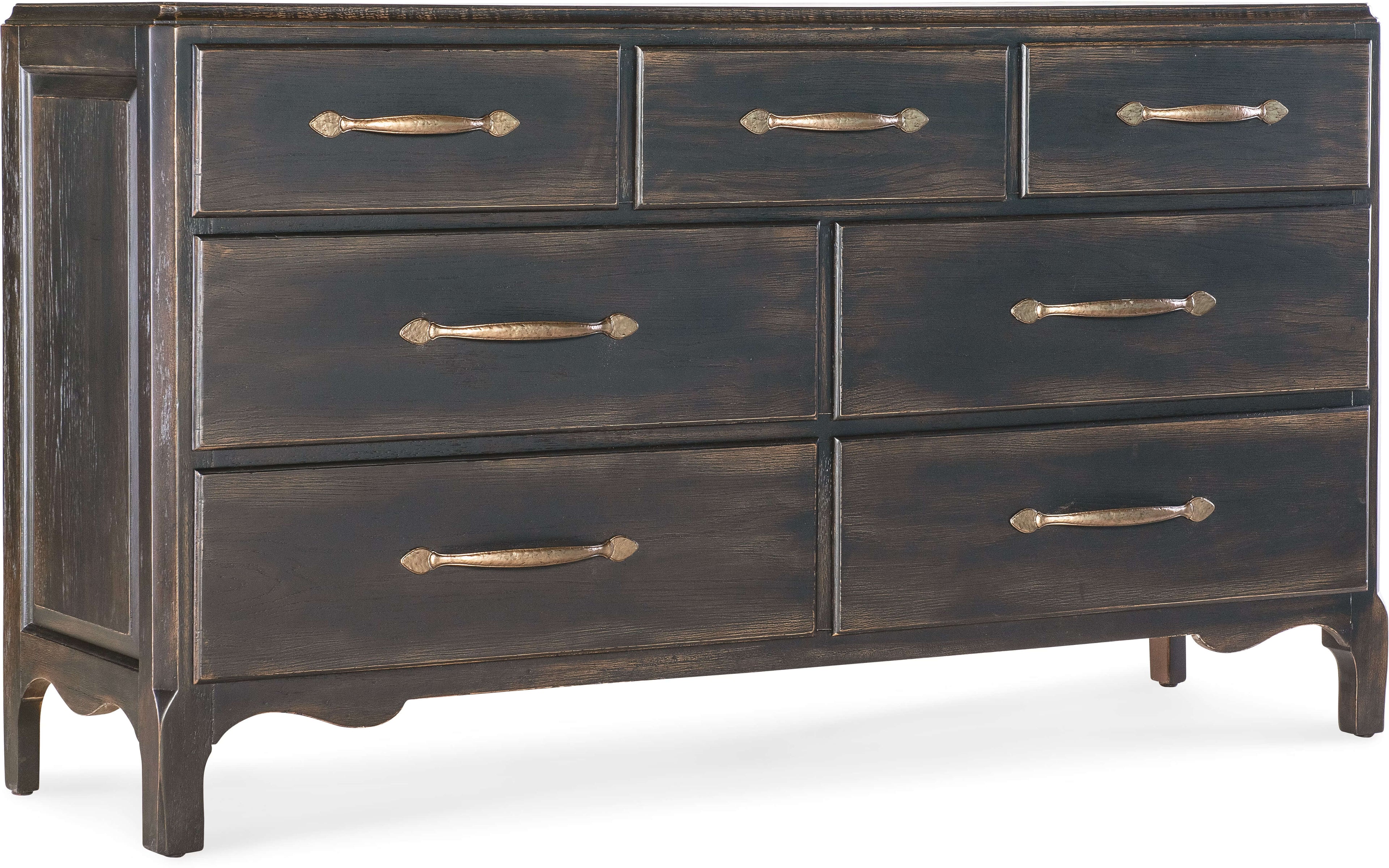 Americana Seven Drawer Dresser - Black