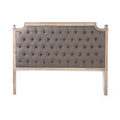 Aubergine Linen Louis Tufted Queen Headboard - Linen