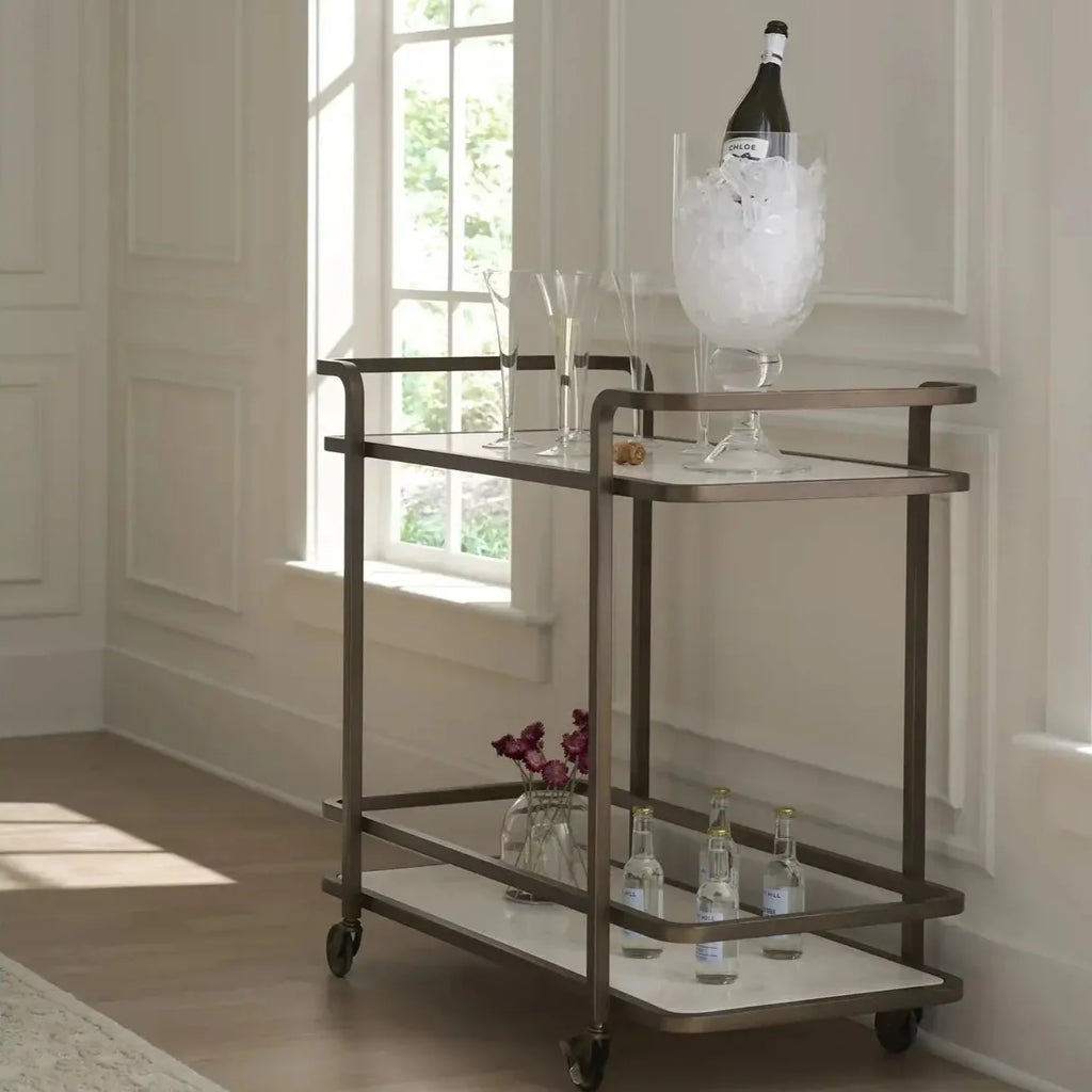 Aged Gold Bar Cart - Gold