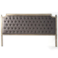 Aubergine Linen Louis Tufted King Headboard - Linen