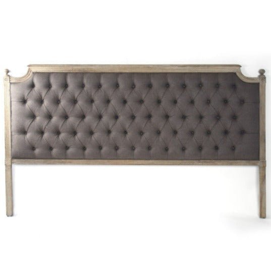 Aubergine Linen Louis Tufted King Headboard - Linen