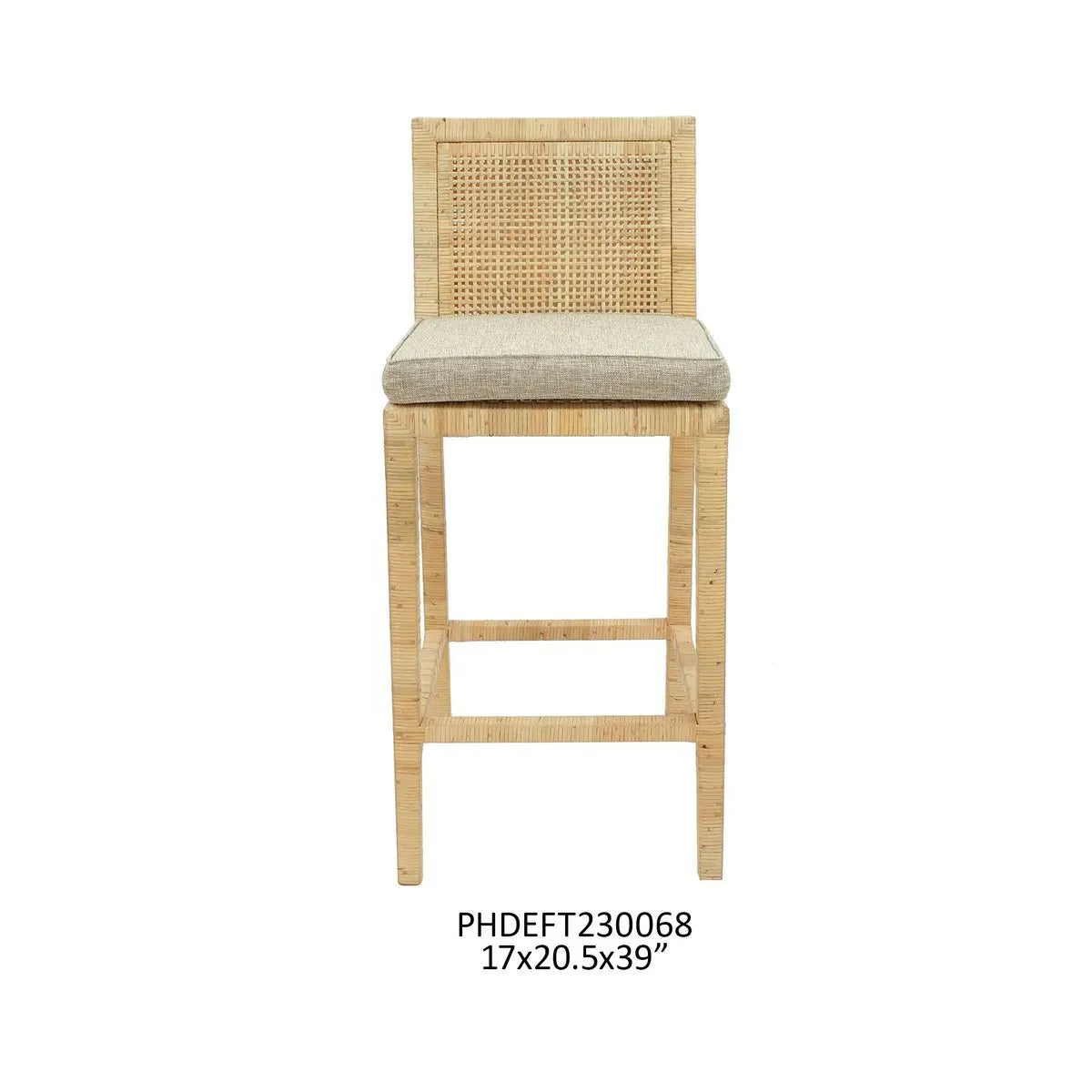 Austin Rattan Barstool - Size: Counter