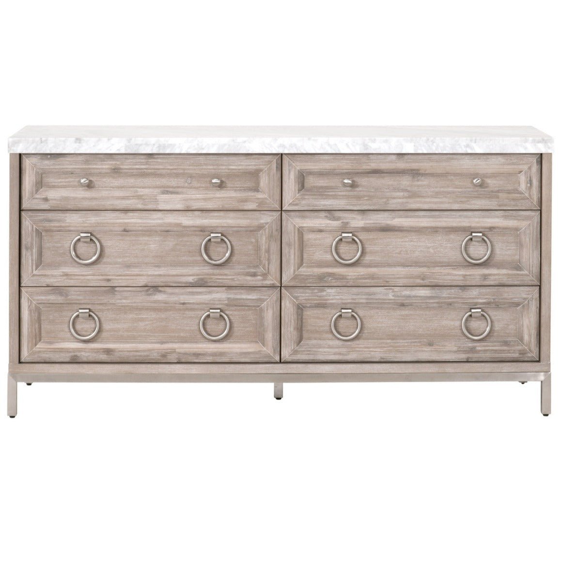 Azure Carrera Natural Gray 6 Drawer Double Dresser - Natural